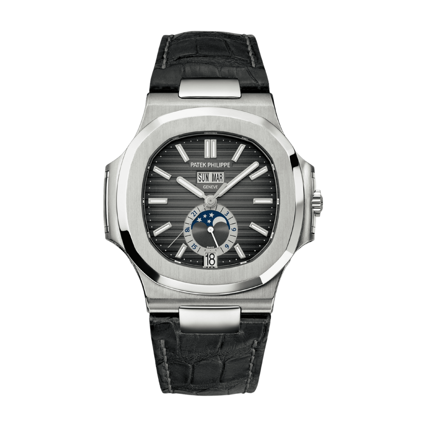 Nautilus Annual Calendar Steel Black Dial 40mm