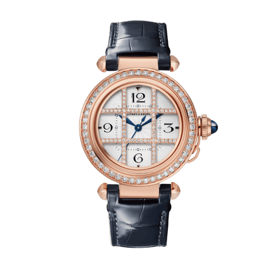 Pasha de Cartier Rose Gold Diamond White Dial 35mm
