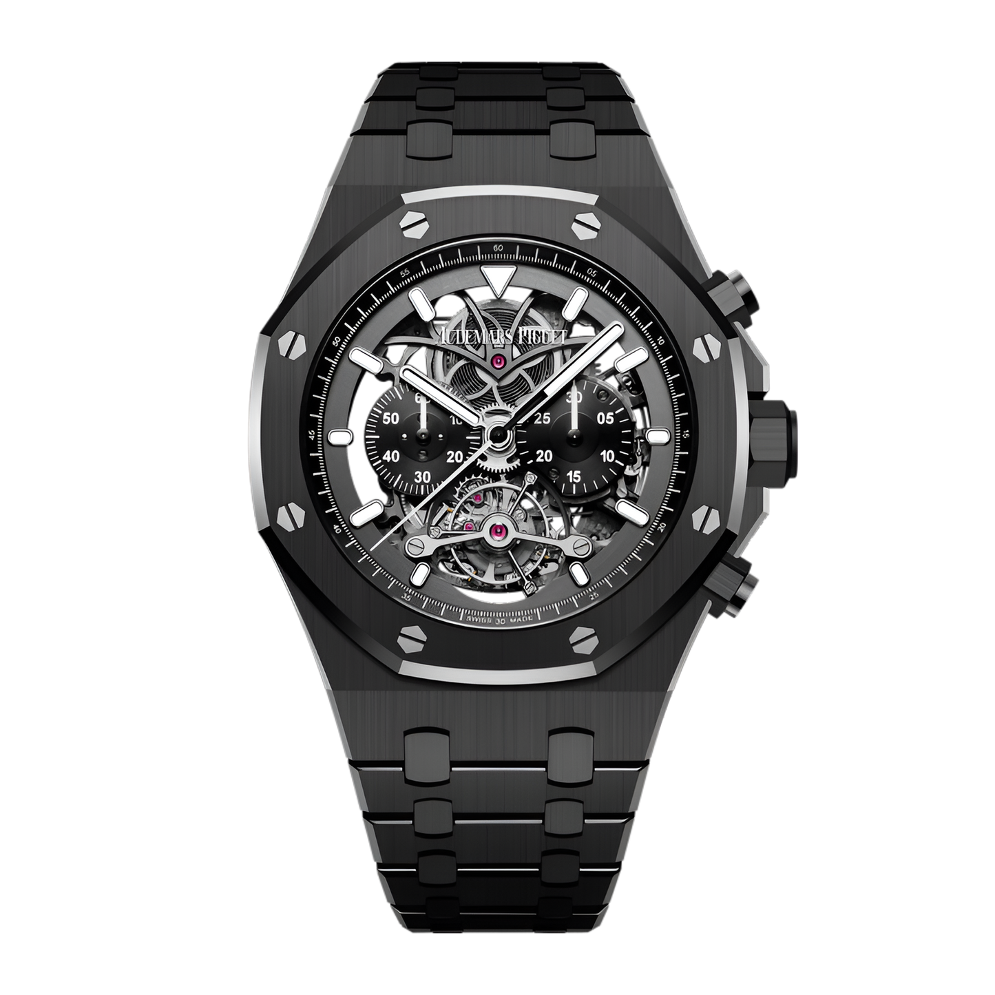 Royal Oak Tourbillon Chronograph Titanium Ceramic Openworked Dial 44mm