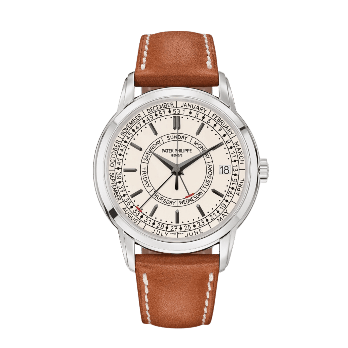 Calatrava Weekly Calendar Steel Silver Dial 40mm