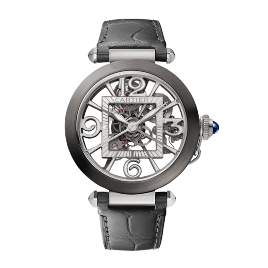 Pasha de Cartier Steel Skeleton Dial 41mm