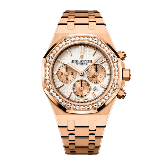 Royal Oak Chronograph Rose Gold Diamond Silver Dial 38mm