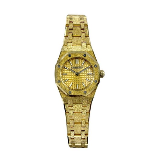 Royal Oak Mini Frosted Gold Quartz Ladies
