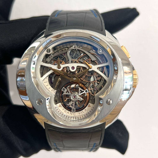 FVA Cuatro Tourbillon Dial-Side Wheel Monopusher Chronograph