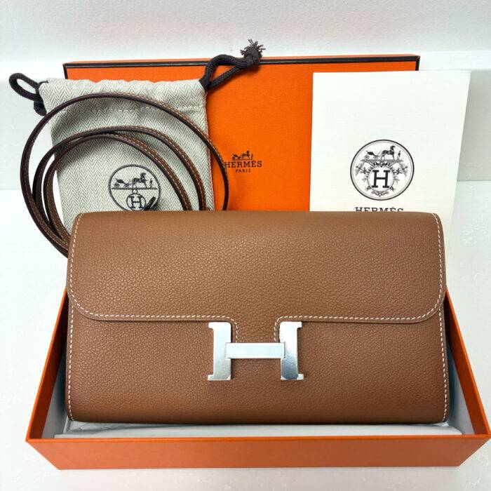 Hermes Constance Wallet To-Go Gold Togo Palladium Hardware