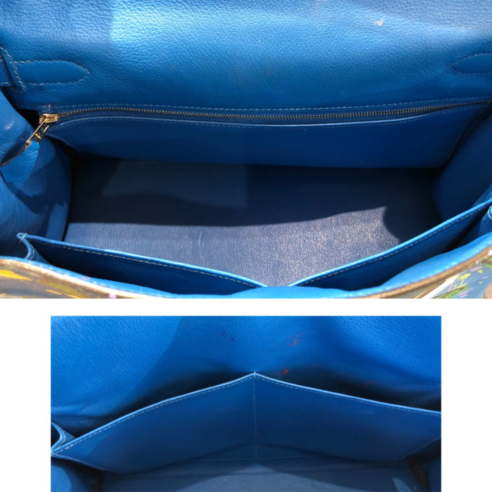 Hermes Kelly 32 Bleu Zanzibar Alec Monopoly Custom Hand Painted PHW