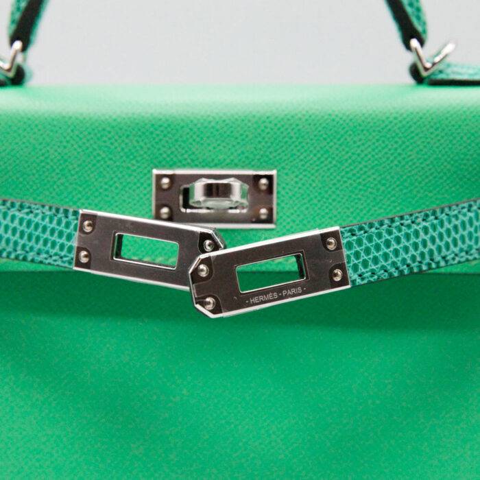 Hermes Kelly Mini II Touch Vert Comic Madame Nilo Varanus Lizard PHW