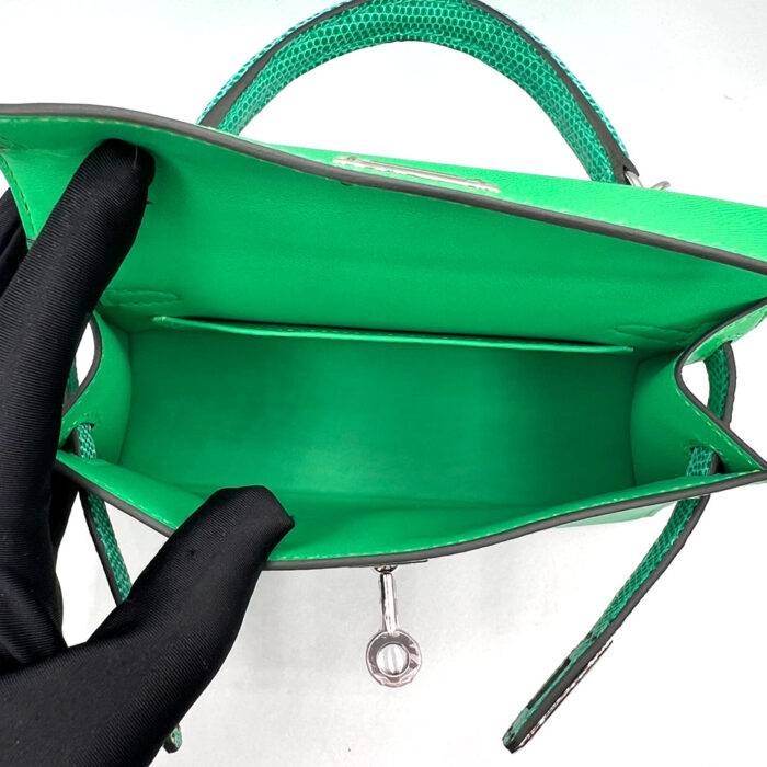 Hermes Kelly Mini II Touch Vert Comic Madame Nilo Varanus Lizard PHW