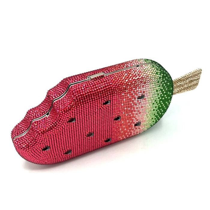 Judith Leiber Popsicle Watermelon Crystal Covered Clutch