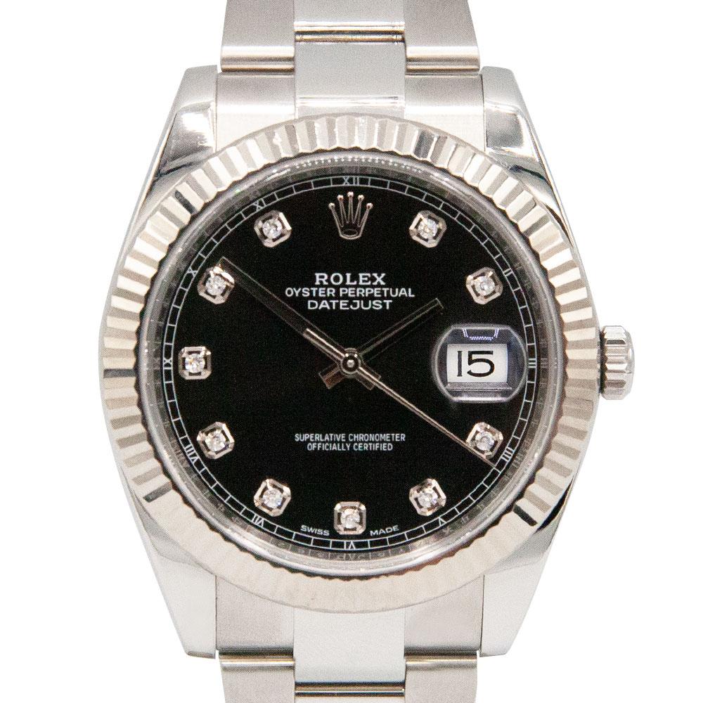 Datejust Black Diamond Dial 41mm Stainless Steel