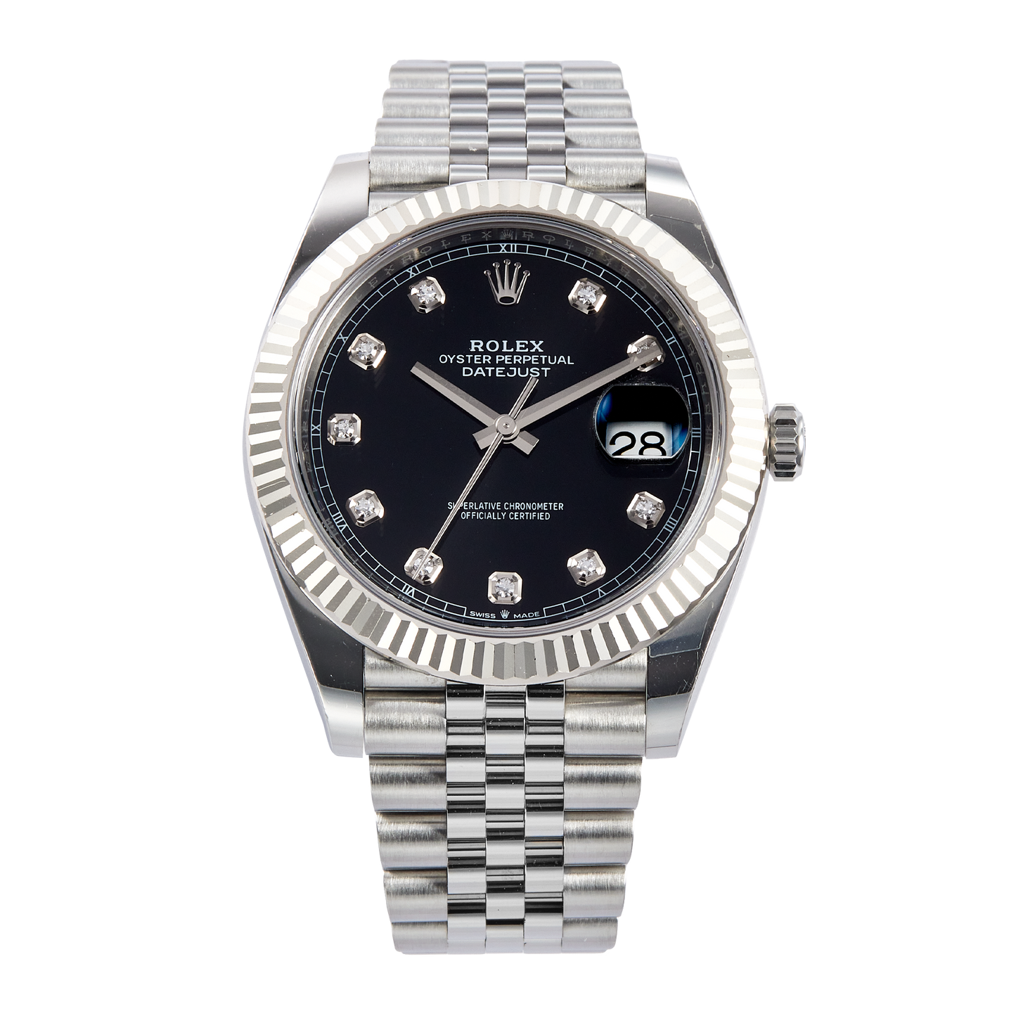 Datejust Steel Jubilee Black Diamond Dial 41mm