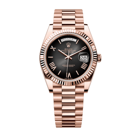 Day-Date Rose Gold Grey Black Ombre Dial 40mm