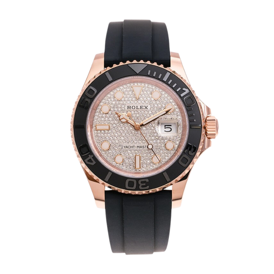 Yacht-Master Rose Gold Oysterflex Pave Dial 40mm