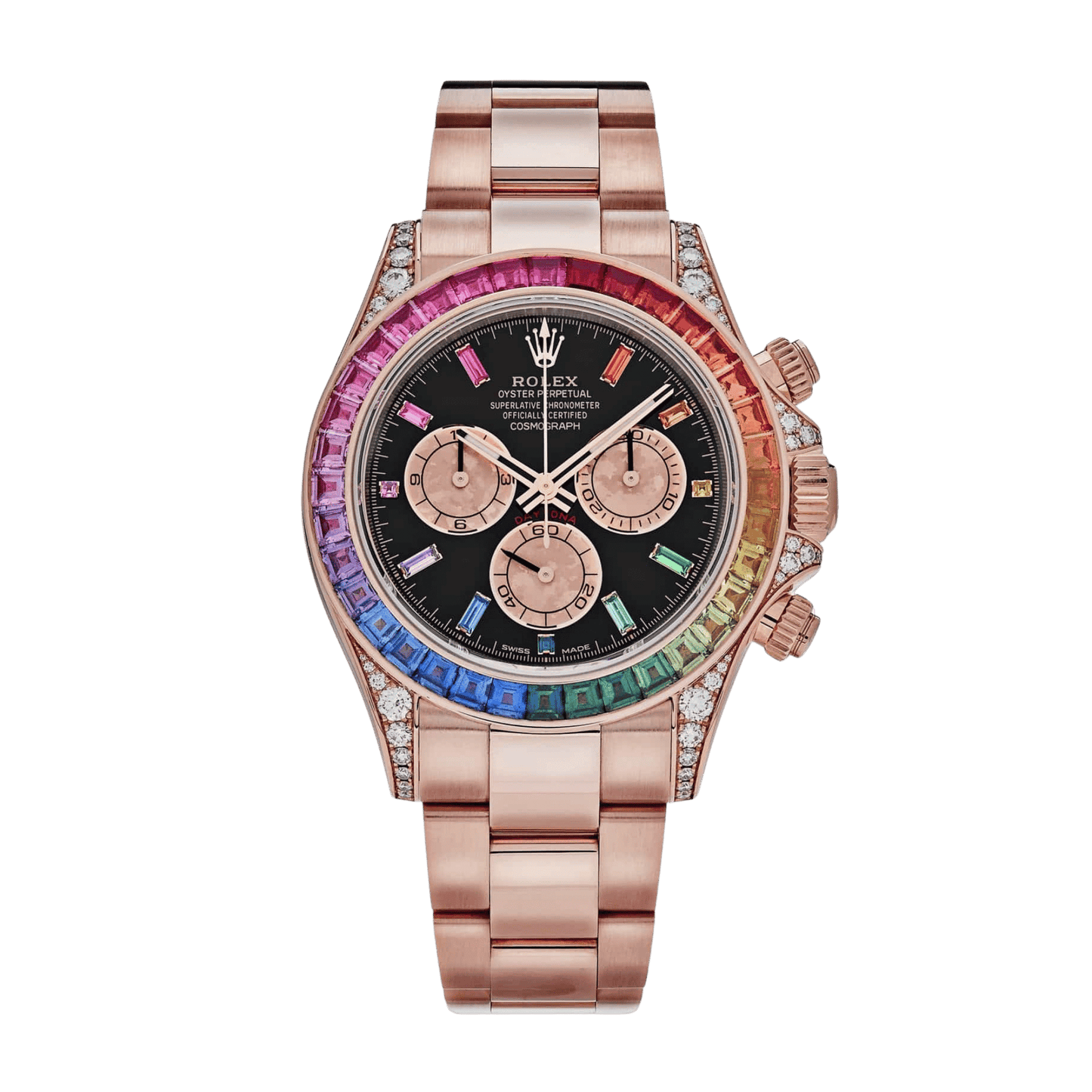 Daytona Rose Gold Rainbow Black Dial 40mm
