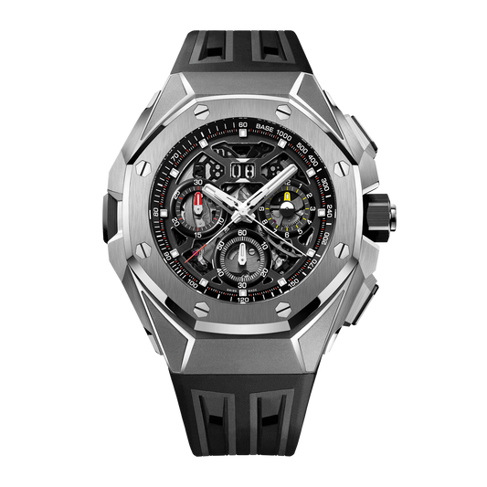 Royal Oak Concept Split Second Chronograh GMT Date Titanium Ceramic Skeleton Dial 43mm