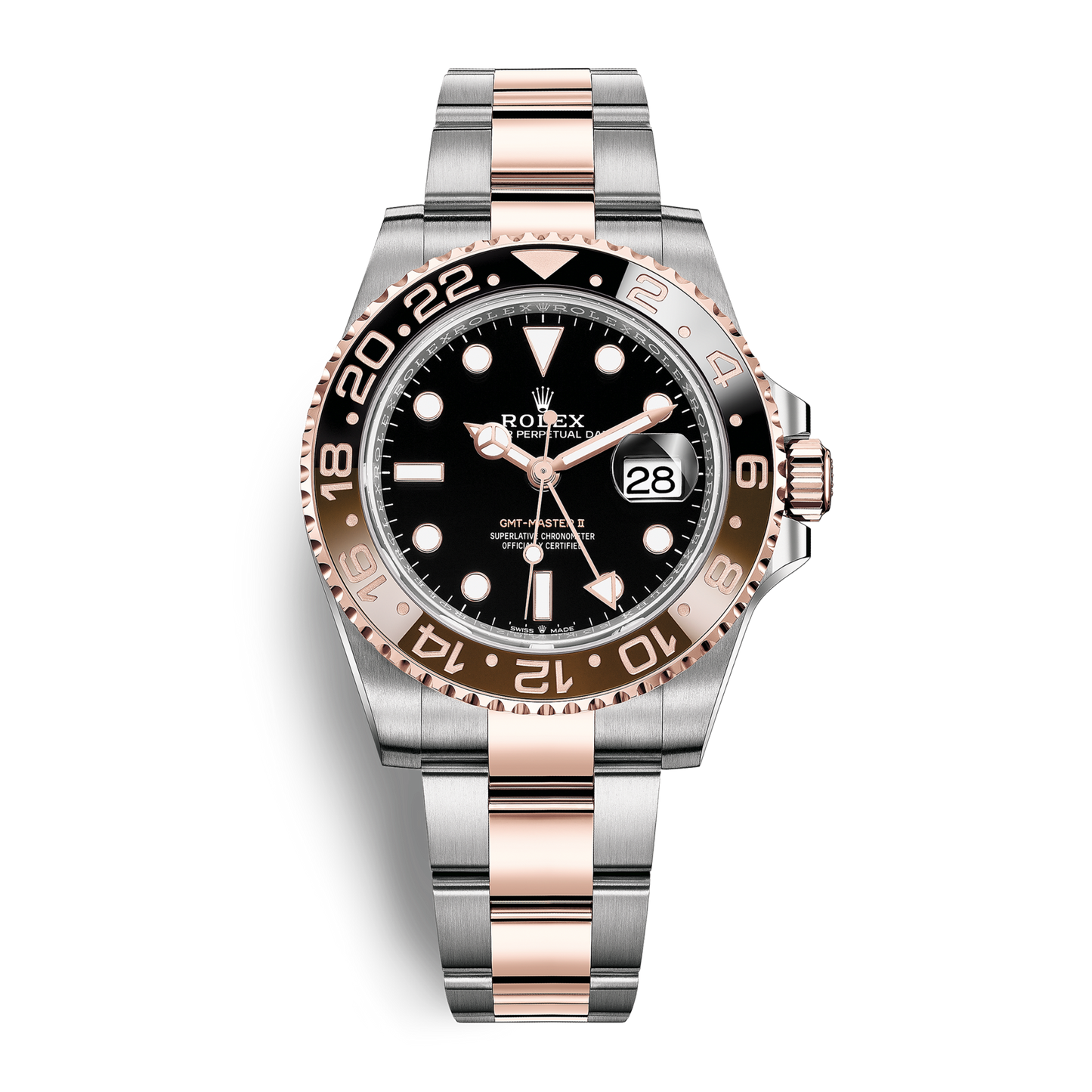 GMT-Master II "Rootbeer" Rose Gold & Steel Black Dial 40mm