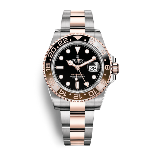 GMT-Master II "Rootbeer" Rose Gold & Steel Black Dial 40mm