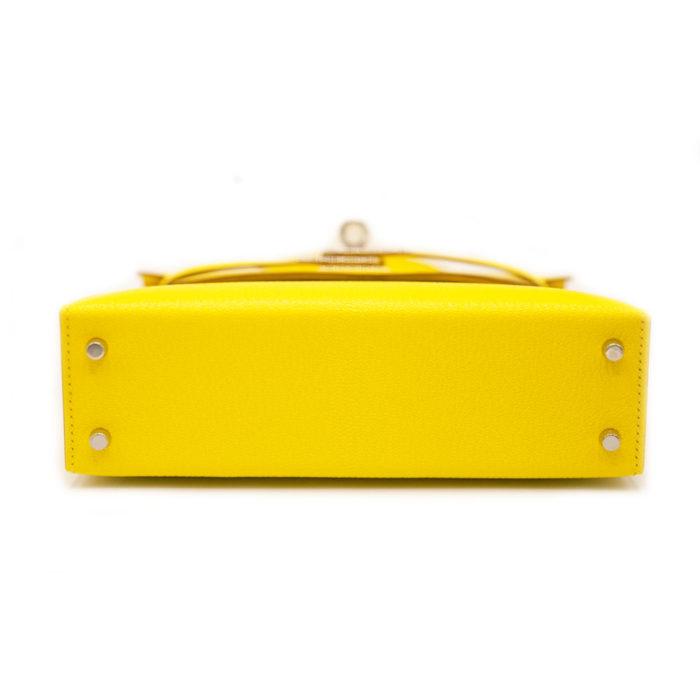 Hermes Kelly Mini II 9N Jaune Citron Chevre Mysore PHW
