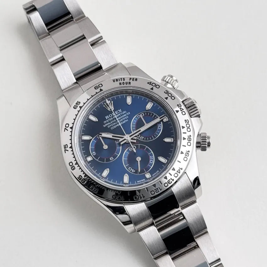 Daytona White Gold Blue Dial 40mm