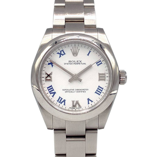 Oyster Perpetual White Dial Blue Roman Numerals 31mm Ladies