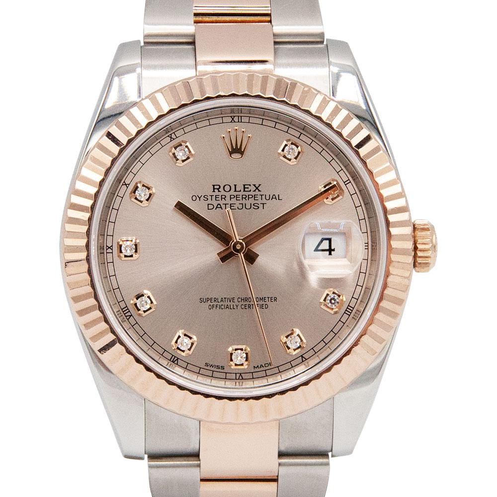 Datejust II Everose and Steel 41mm Sundust Diamond Dial