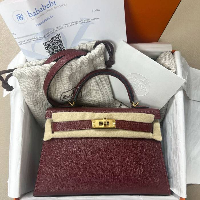 Hermes Kelly Mini 20 Rouge Chevre Mysore GHW