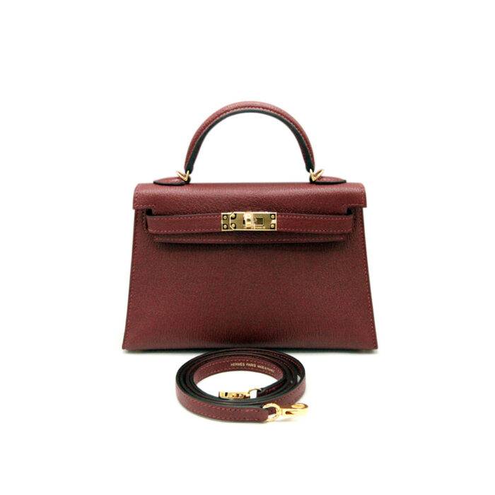 Hermes Kelly Mini 20 Rouge Chevre Mysore GHW